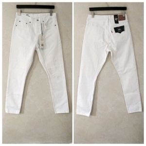 Levi's 501 Skinny Jeans Distressed White